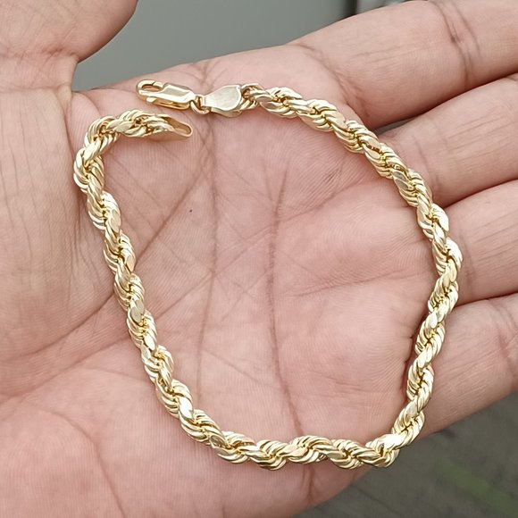 10kt real gold rope bracelet size 9 inches